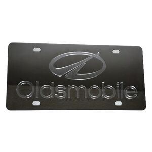 Chrome Oldsmobile Logo Emblem Premium Steel License Plate 3D Word Clear Logo